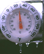 Frozen thermometer
