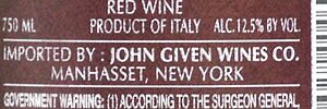 Back Label