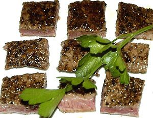 Bite sized steak