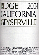 Ridge Geyserville