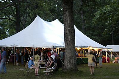 Under the tent