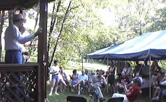 Larry Mawby and the crowd