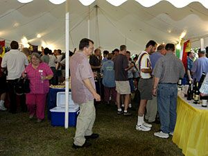 Inside the tent